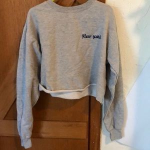 cropped new york sweater